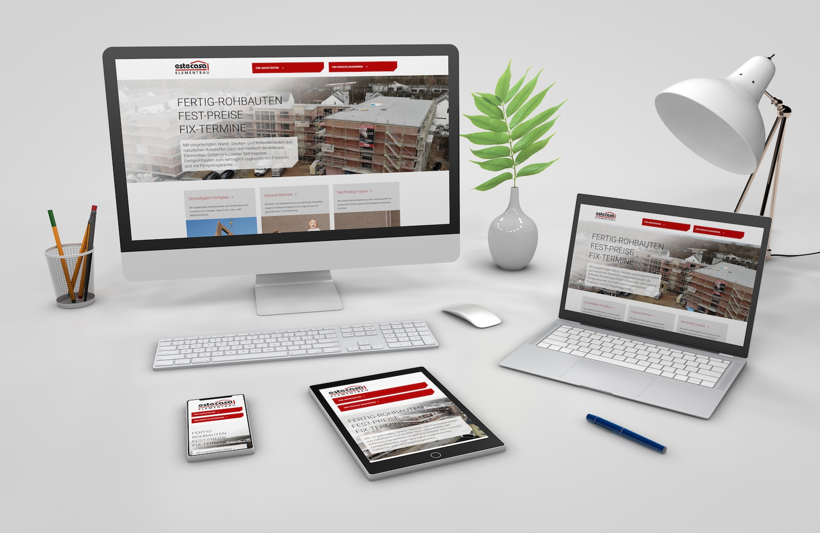Neue Homepage für estecasa Elementbau