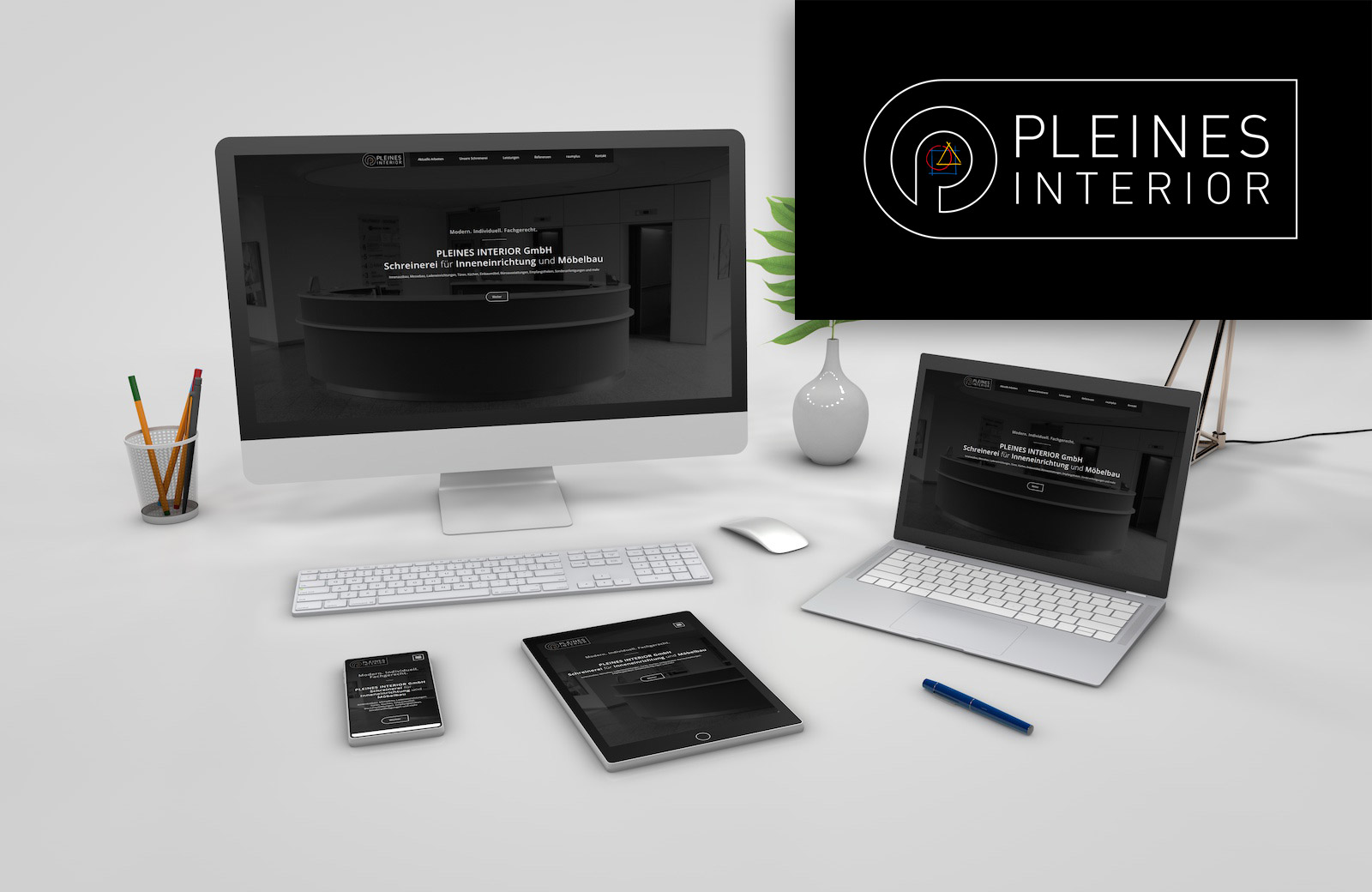 Website und Logo Pleines Interior GmbH
